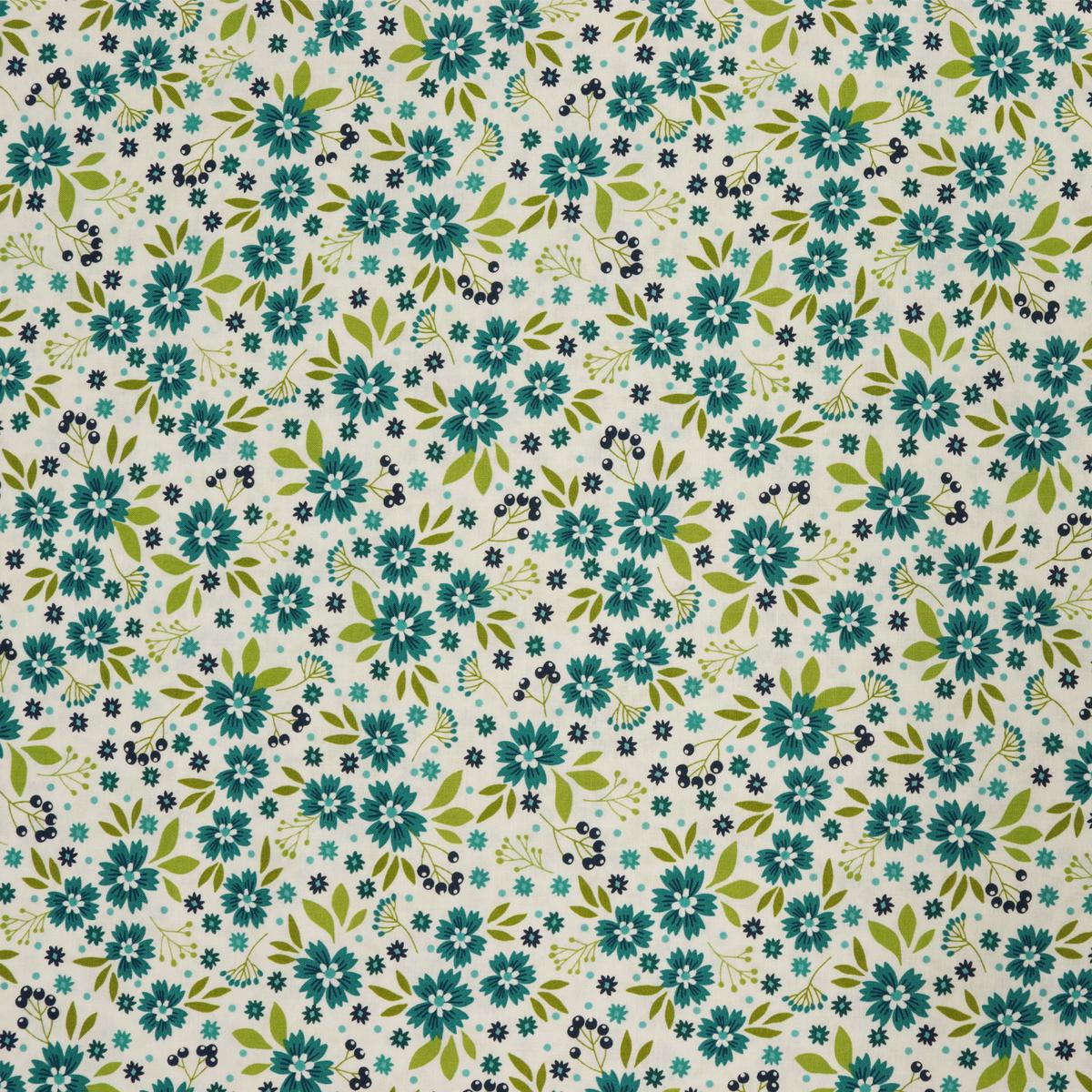 Among the Wildflowers II Fabric Collection - Poppies Aqua