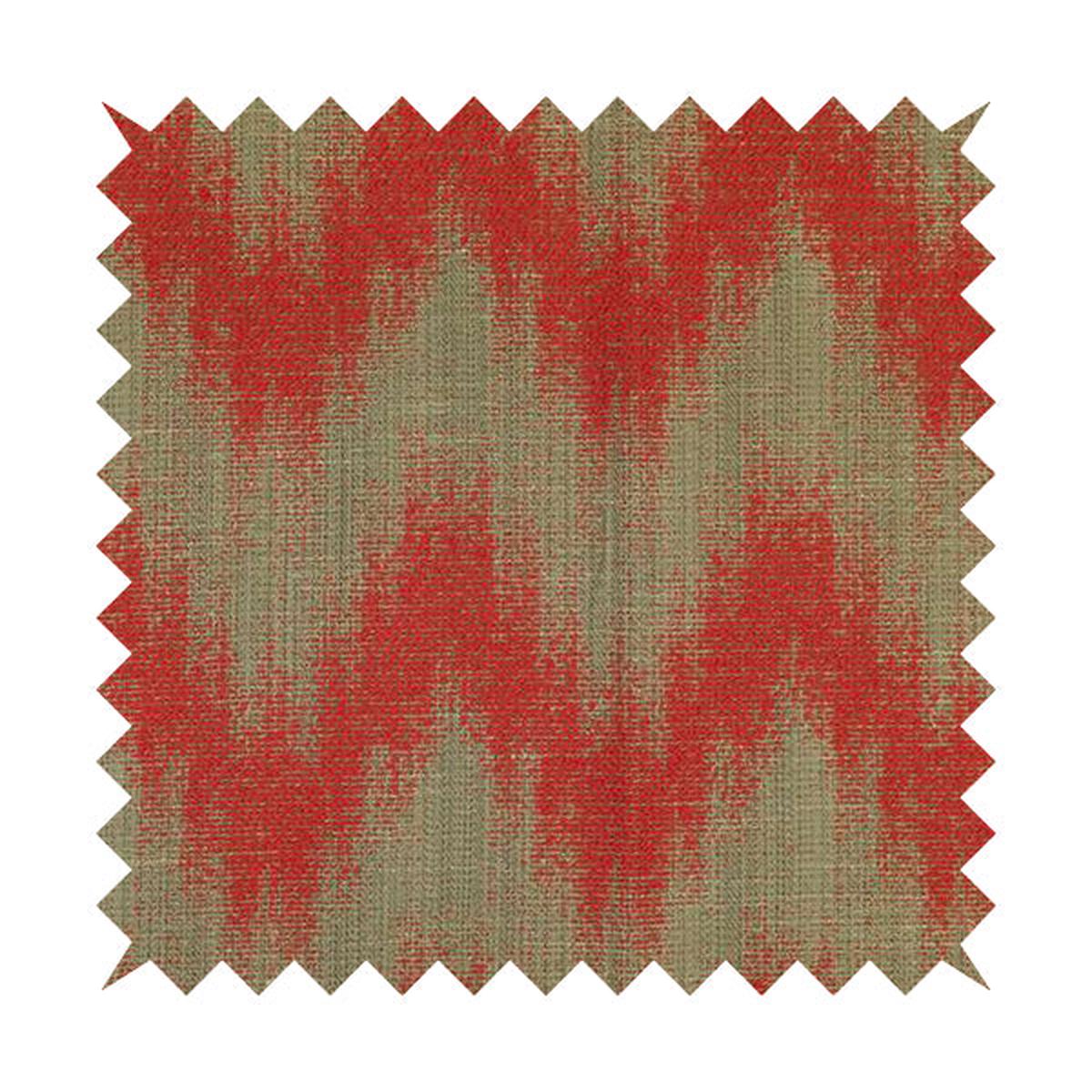 Red Pink Colour Chevron Striped Wave Pattern Chenille Upholstery Fabric JO-1017