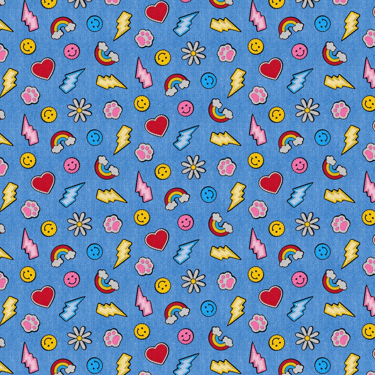 Smileys & Rainbows - Light Blue