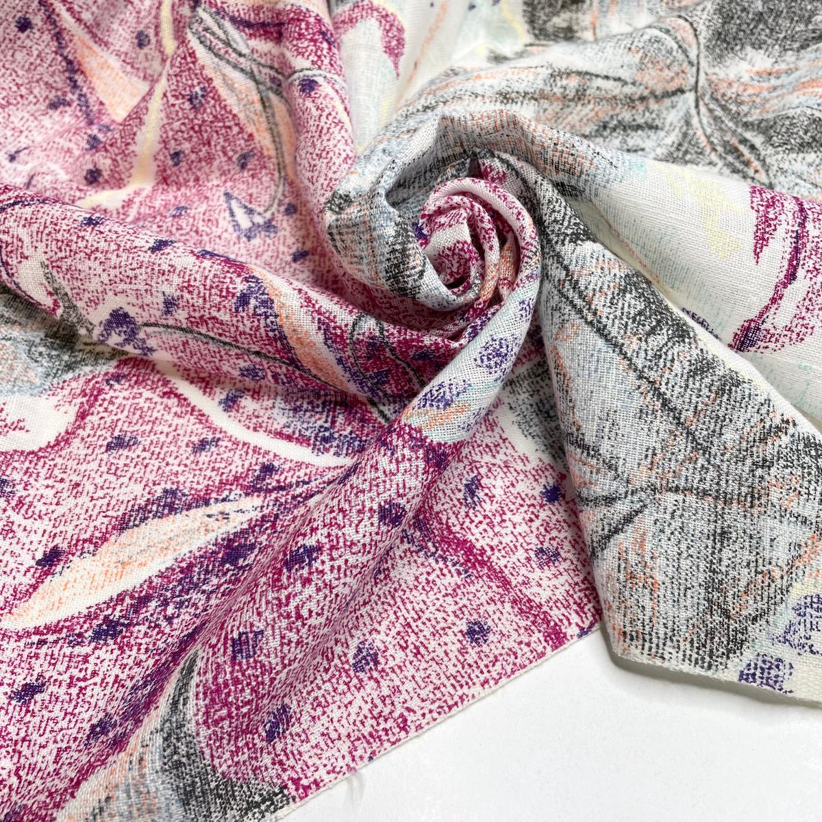 Study In Pointillism - Linen Blend Woven - Cream Multi Floral - 3M Bundle