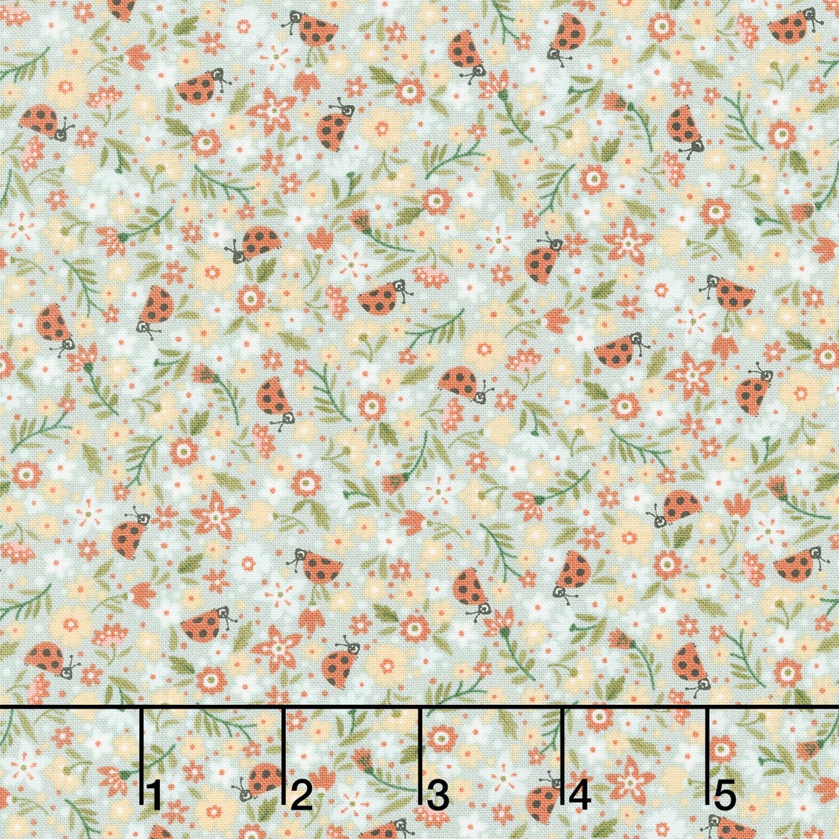 Love Bugs - Calico LIght Blue Yardage