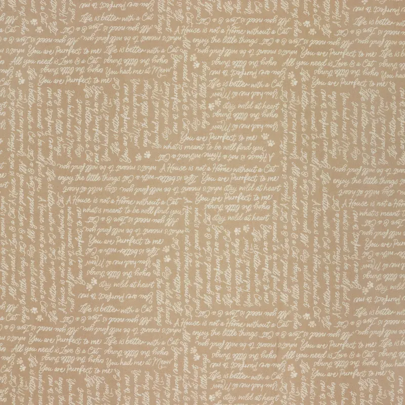 Petal & Purr Fabric Collection - You had me at Meow, Taupe