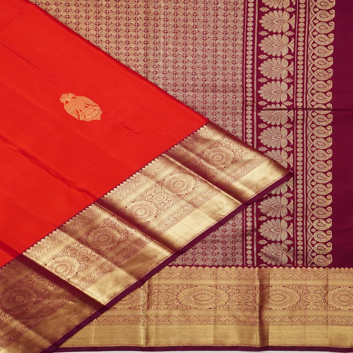 Taranga Kanchi Silk Butta Red Saree