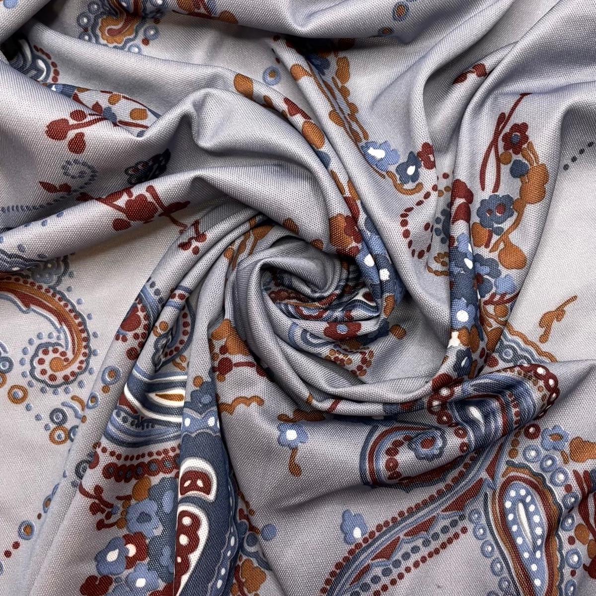 Precious Paisley - Poly Knit - Grey Multi Paisley - 2.5M Bundle