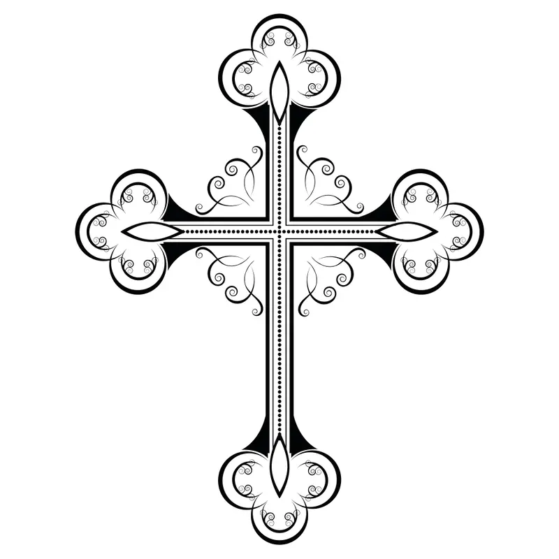 Black Cross #2 Fabric Panel