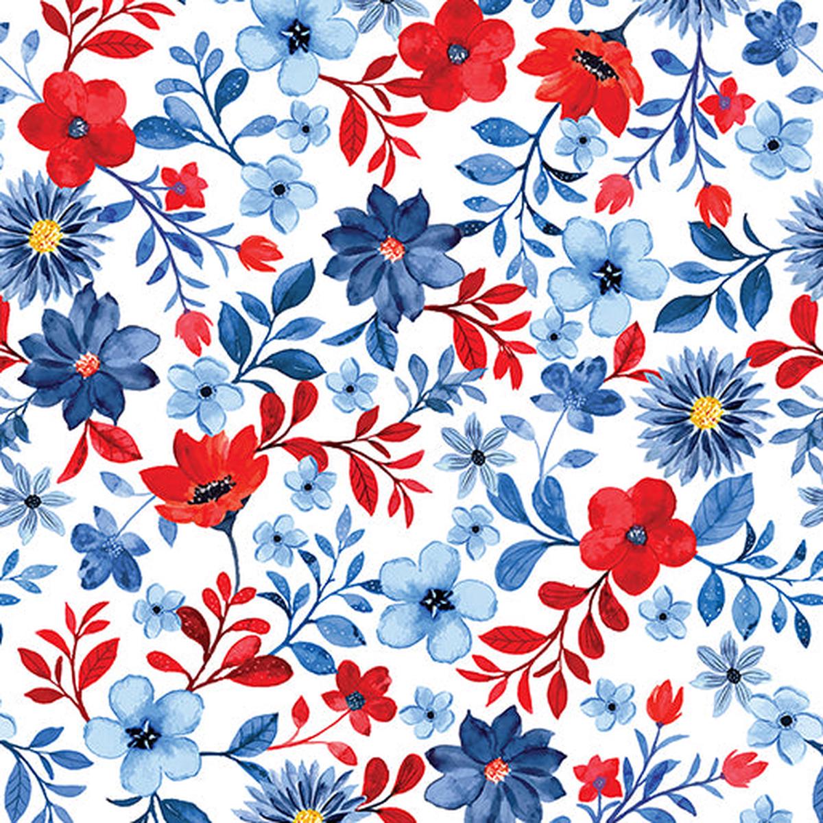 Faith, Family, Freedom-Patriotic Flowers, White