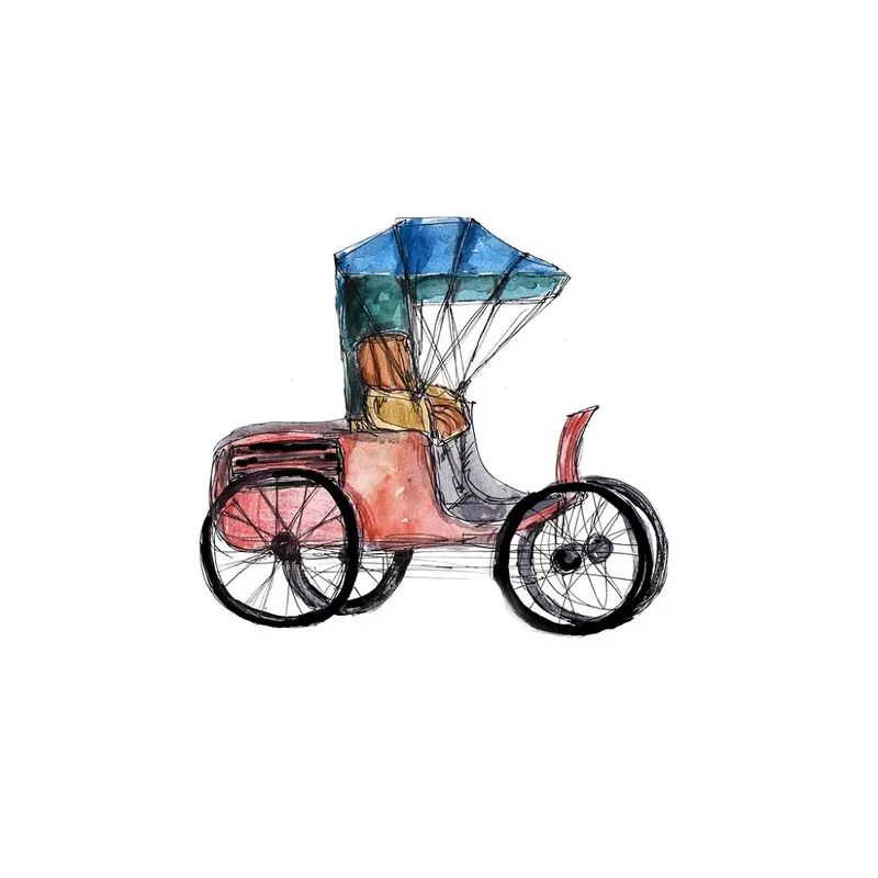 Vintage Victorian Coach Buggy Fabric Panel