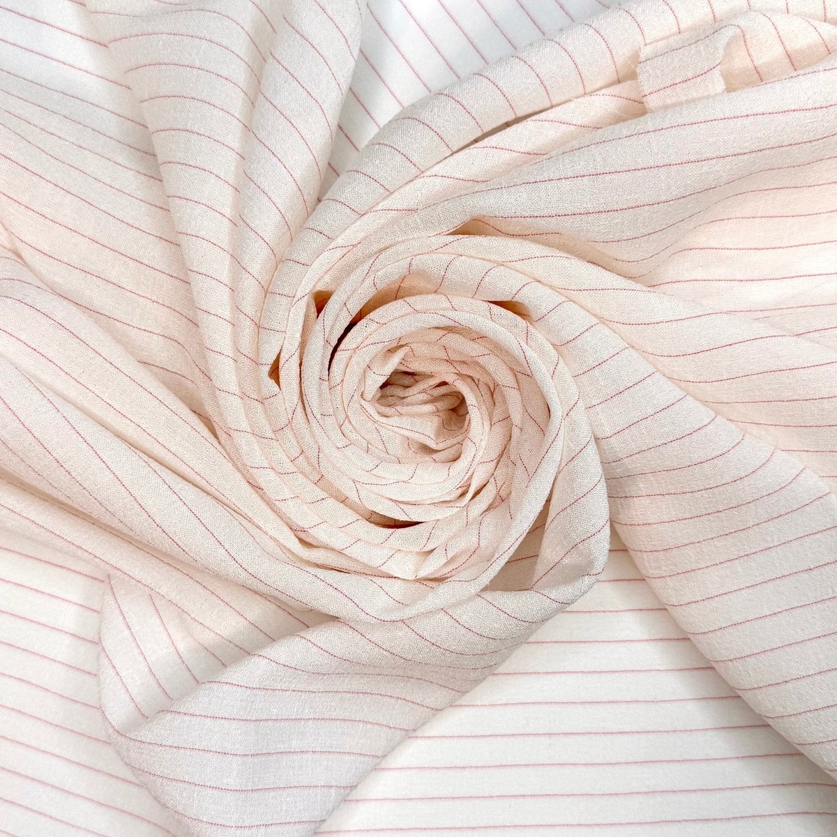 Makeover Montage - Crepe Polyester Blend Woven - Pink/White Pinstripe - 2M Bundle