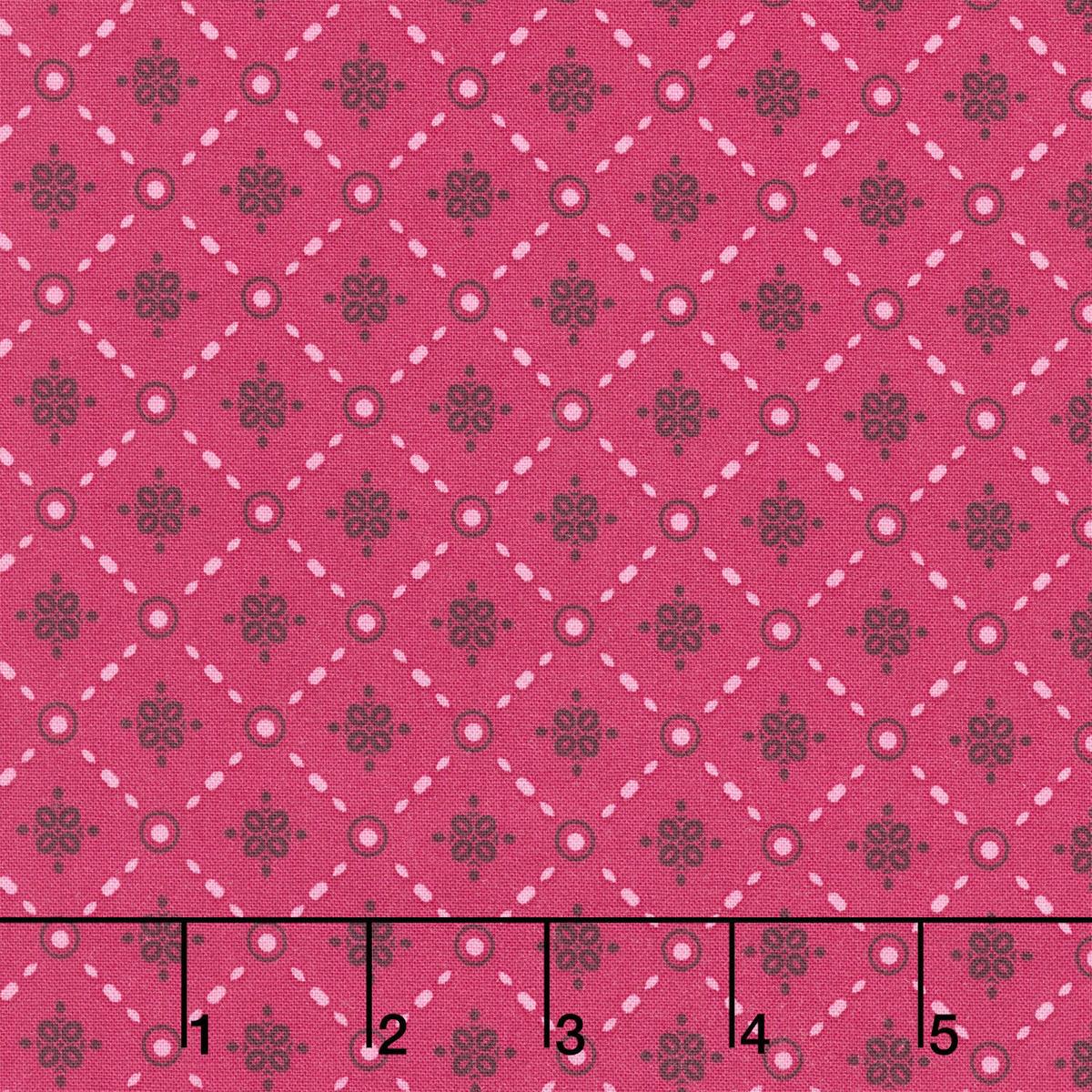 Mystic Meadow - Lattice Red Yardage