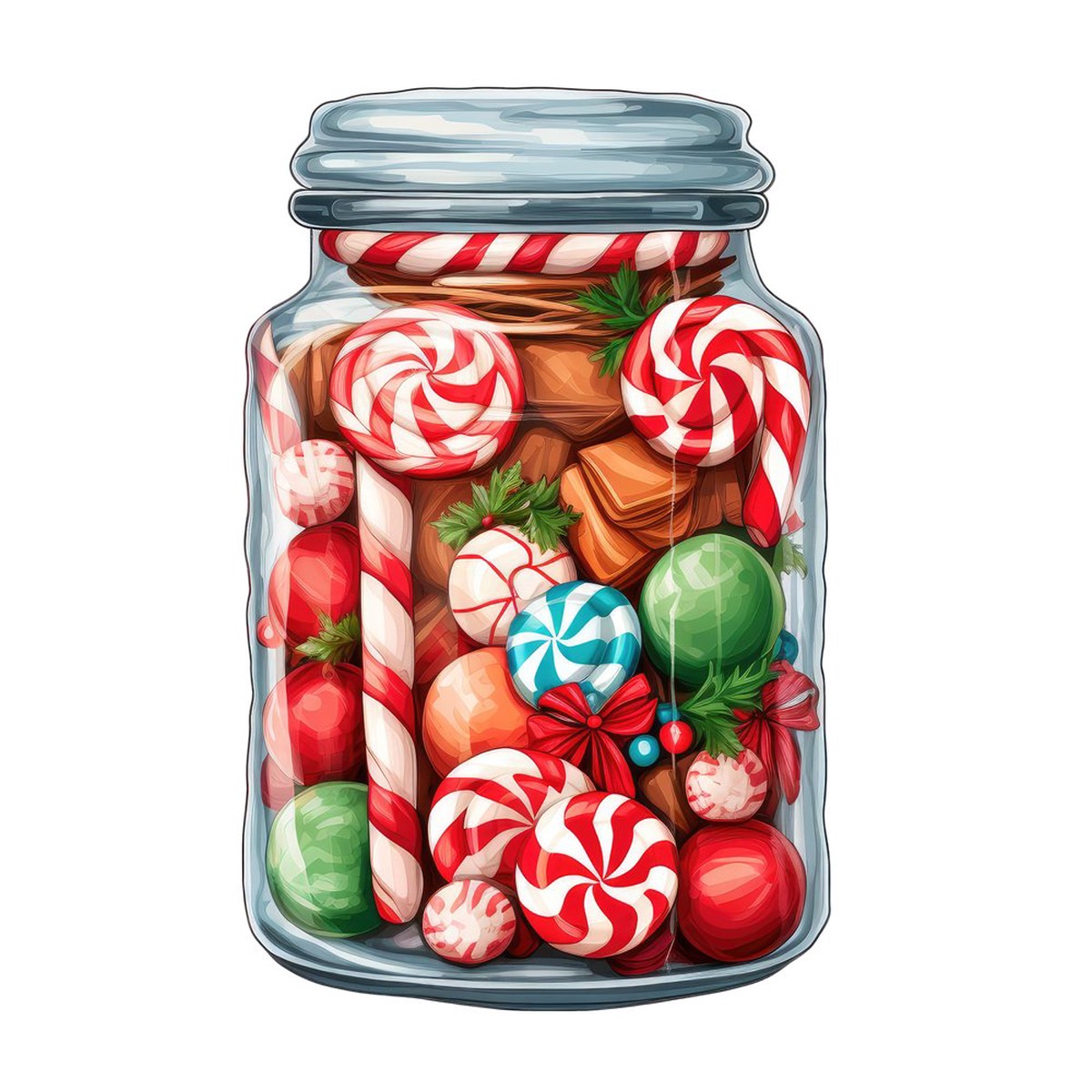 Christmas Candy Jar 3 Fabric Panel