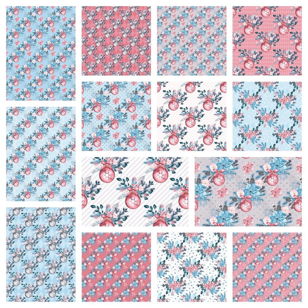 Colorful Christmas Fabric Collection - 12 Yard Bundle