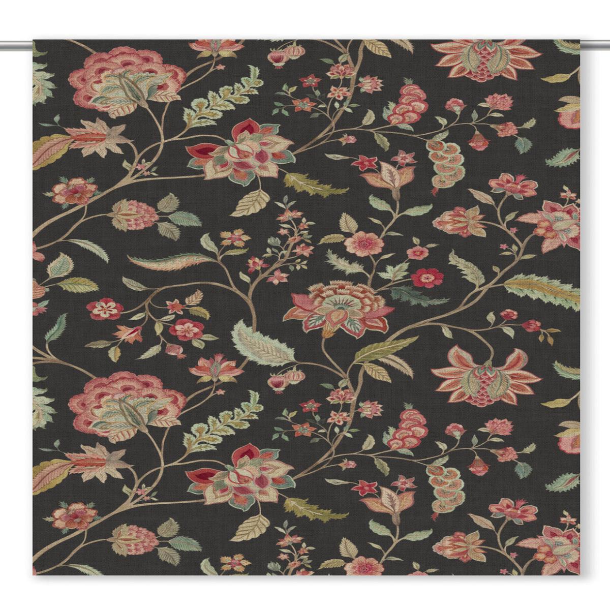 'Deep Root' Fabric by the Yard (Dark Taupe/ Pink/ Sage Green)