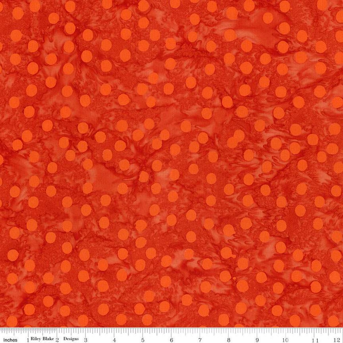 Fabric Riley Blake Chili Polka Pop Elemental Batiks by the Quarter Yard BT21400-215