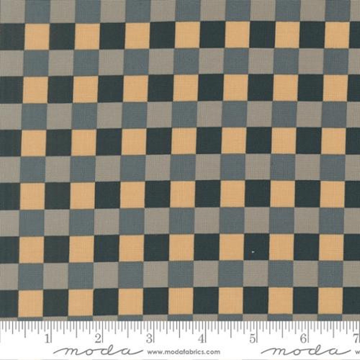 Sunlit Ruins Nightfall Checkerboard Cotton Fabric