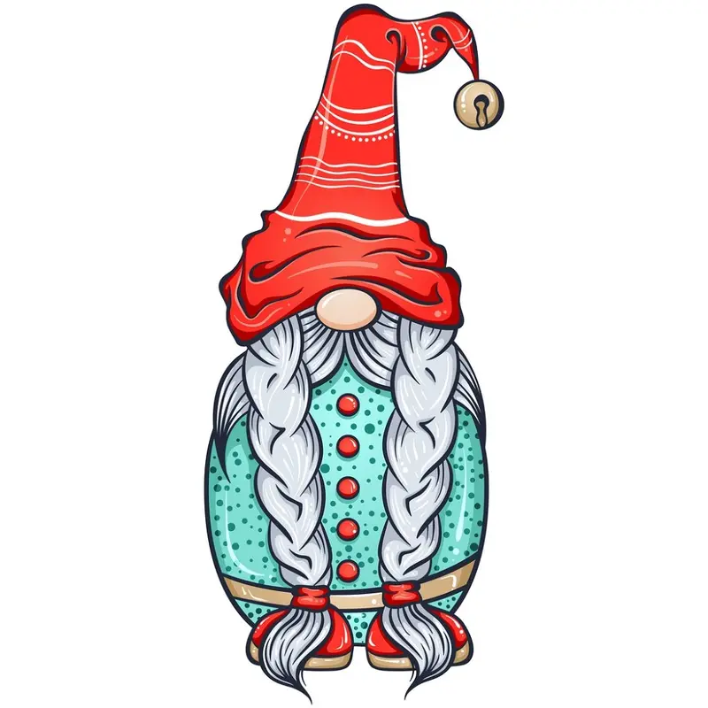 Christmas Gnome With Jingle Bell Hat Fabric Panel