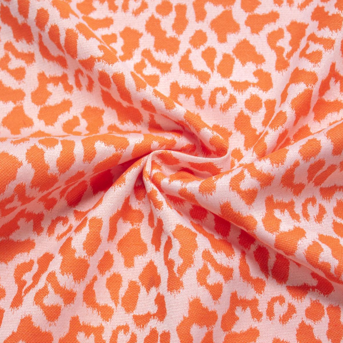 Eve Mandarine Orange Leopard Jacquard Fabric