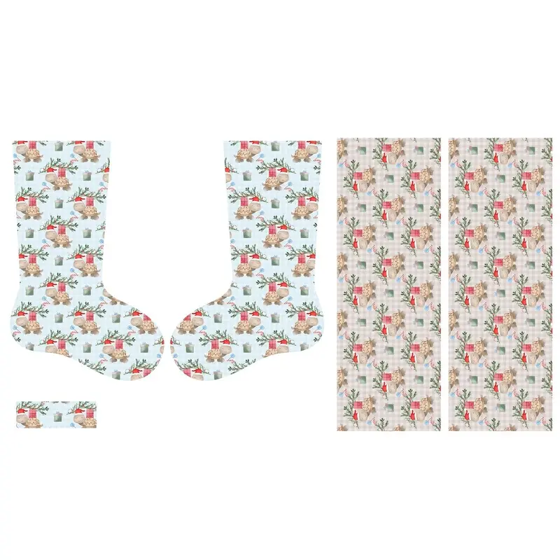 Holly Jolly Pet Turtles Stocking Fabric Panel