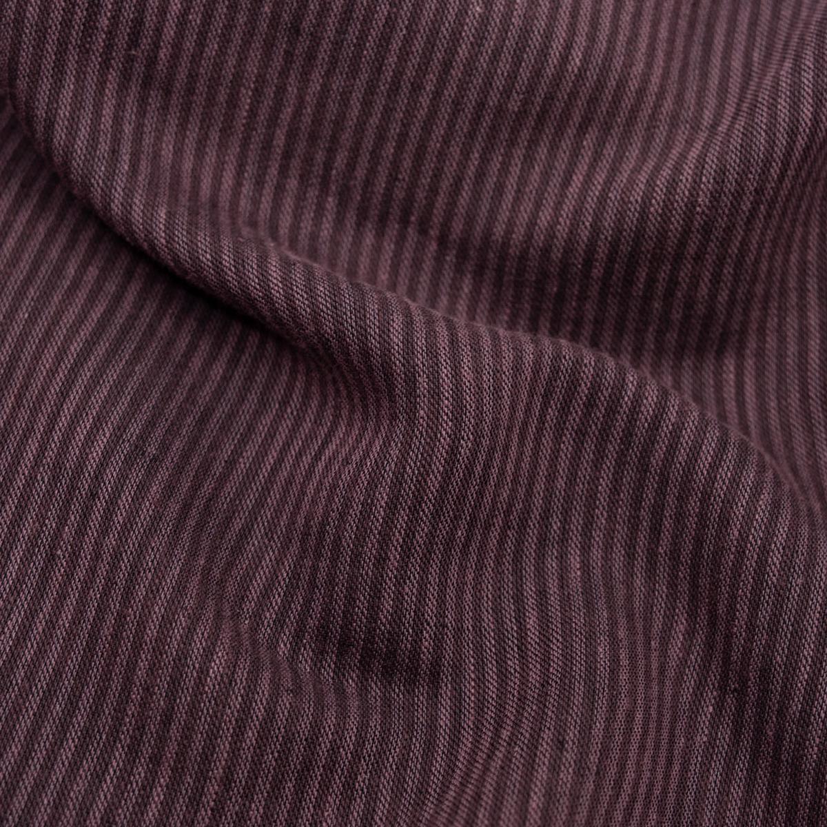 Pinstripe Yarn Dyed Linen Cotton - Boysenberry