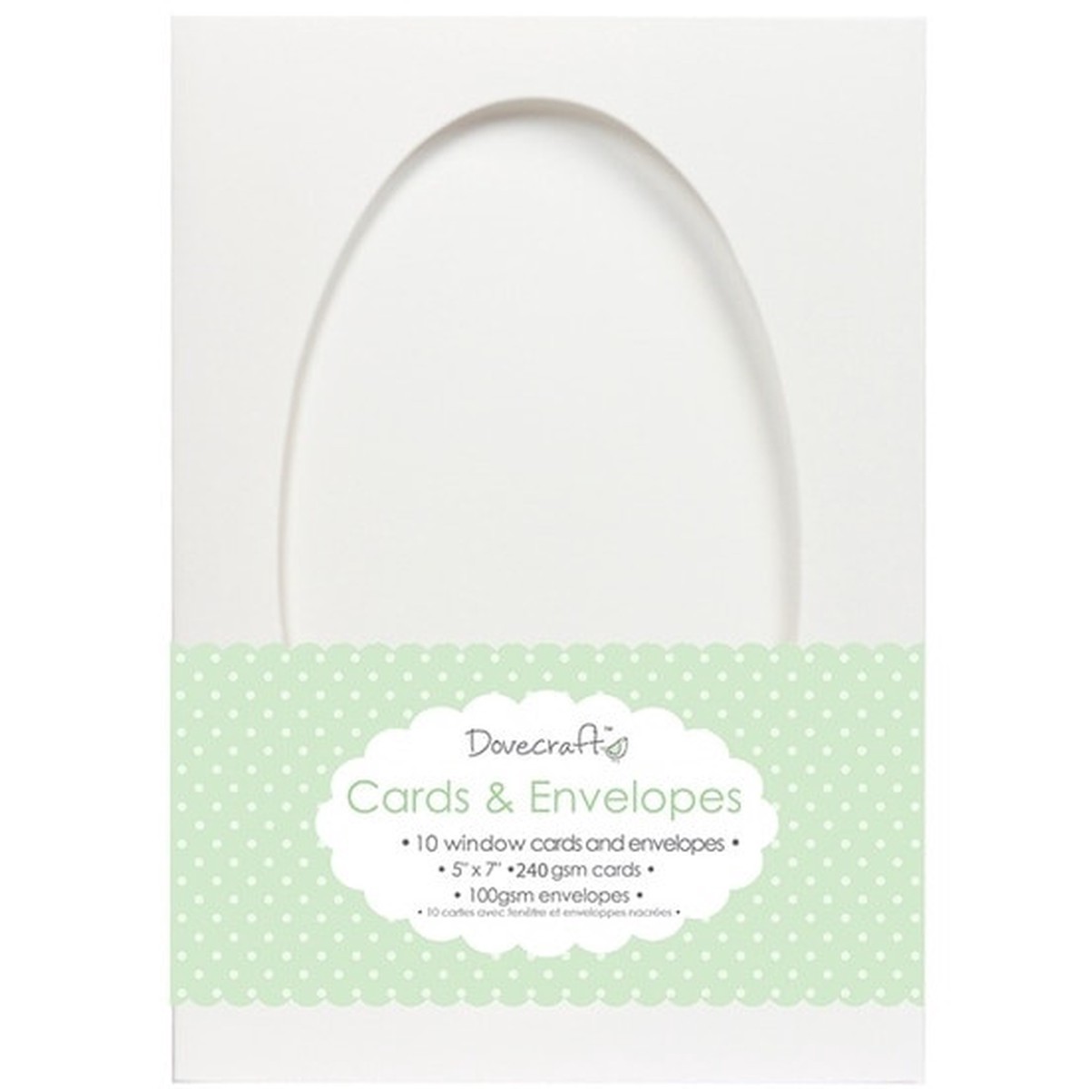 5" x 7" White Window Cards & Envelopes (10 Pk) - Oval