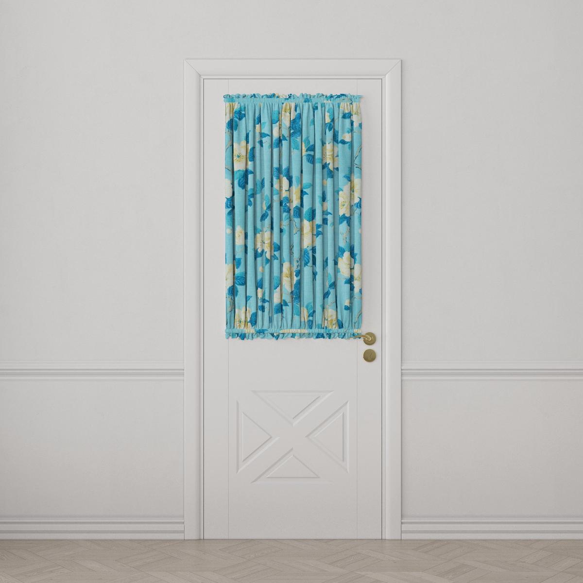 Dual Rod Pocket Curtains in Grandma's Floral - Pale Blue