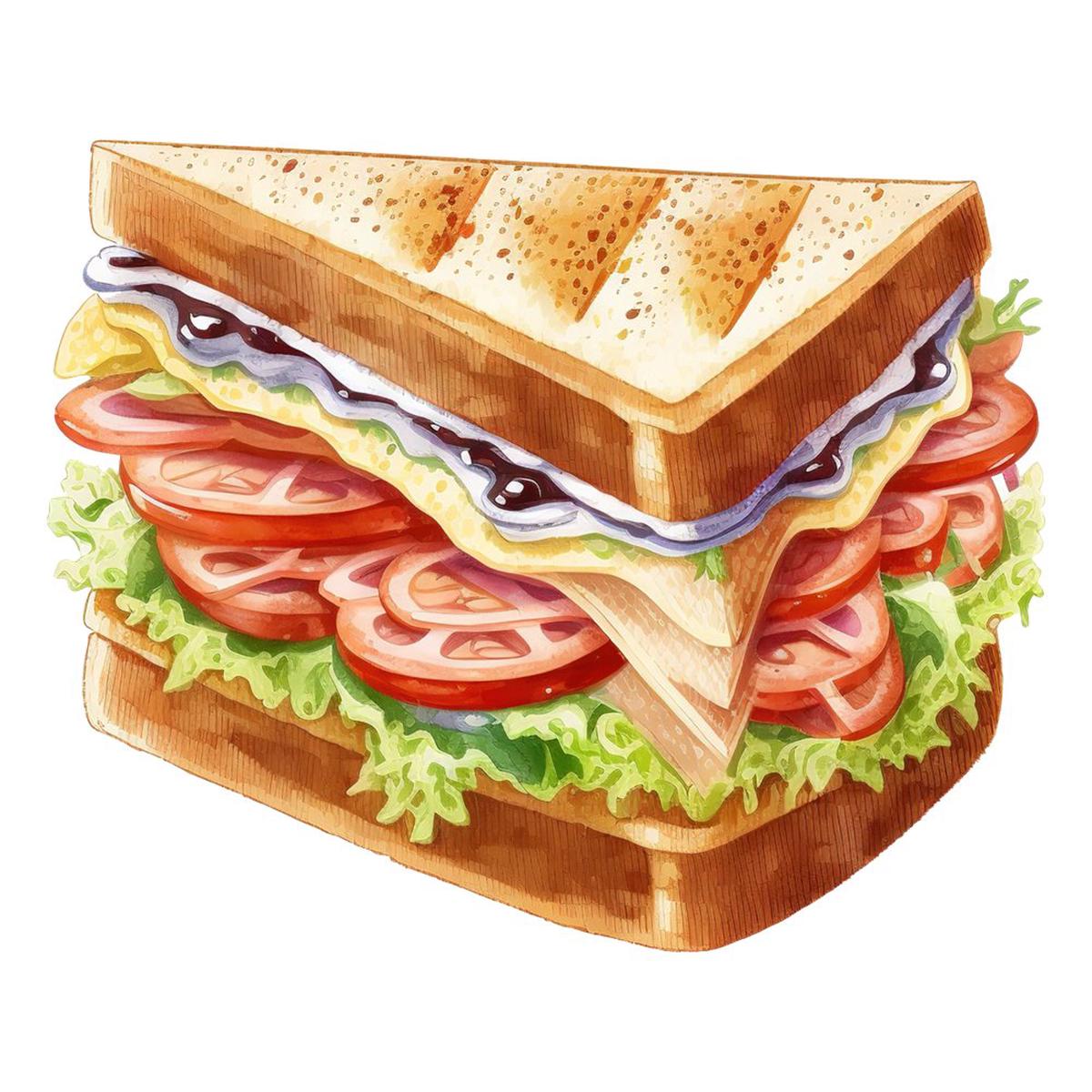 Fast Food Sandwich Fabric Panel