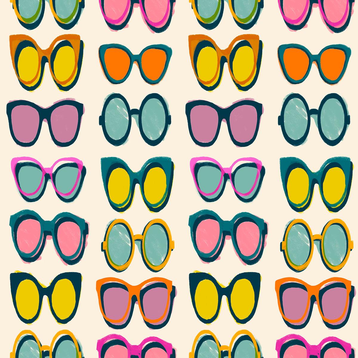 Poolside Too Quilt Fabric by Ruby Star Society - Shade Sunglasses in Natural Cream/Multi - RS5200 11