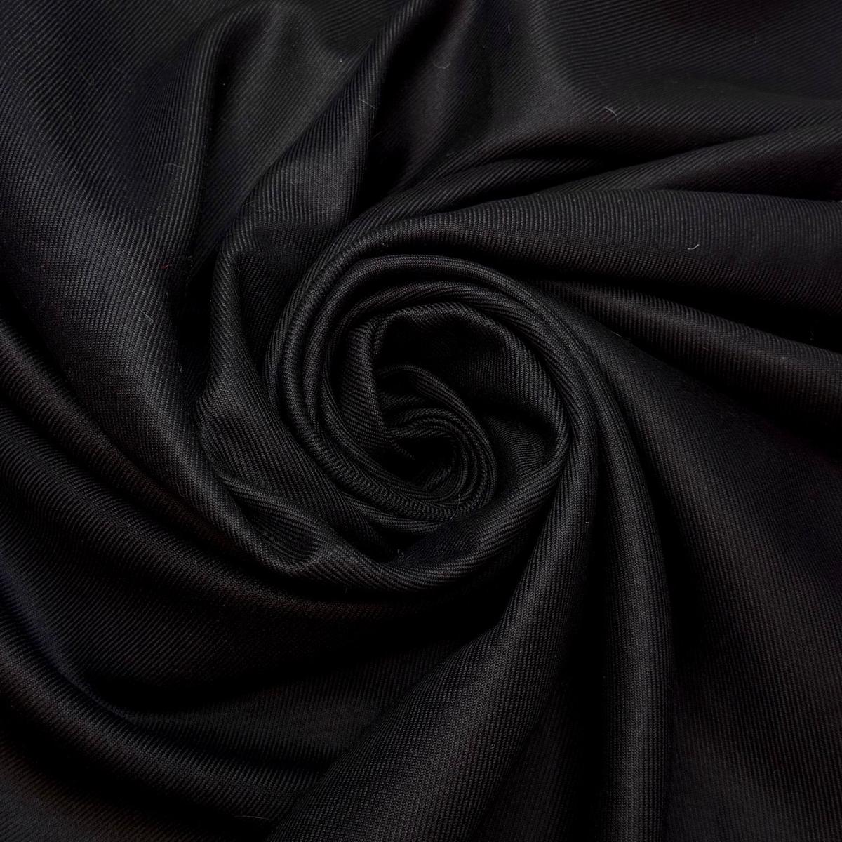 Jet - Twill Weave Wool Blend Woven - Black - 0.95M Bundle