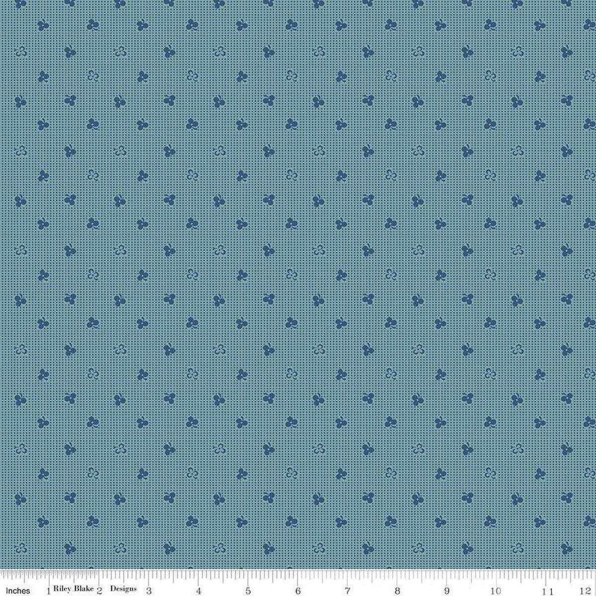 SALE Home Town Newman C13583 Heirloom Cottage - Riley Blake Designs - Floral Flowers Dotted Grid - Lori Holt - Quilting Cotton Fabric