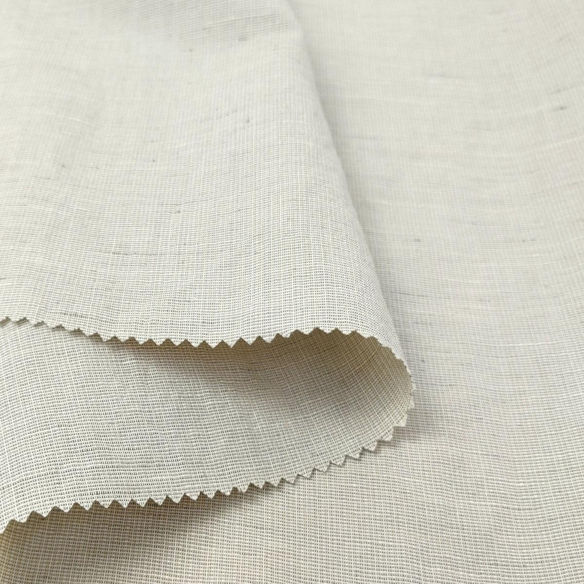 Soft and Breathable Linen-Cotton Striped Fabric - 27% Linen, 73% Cotton 7359