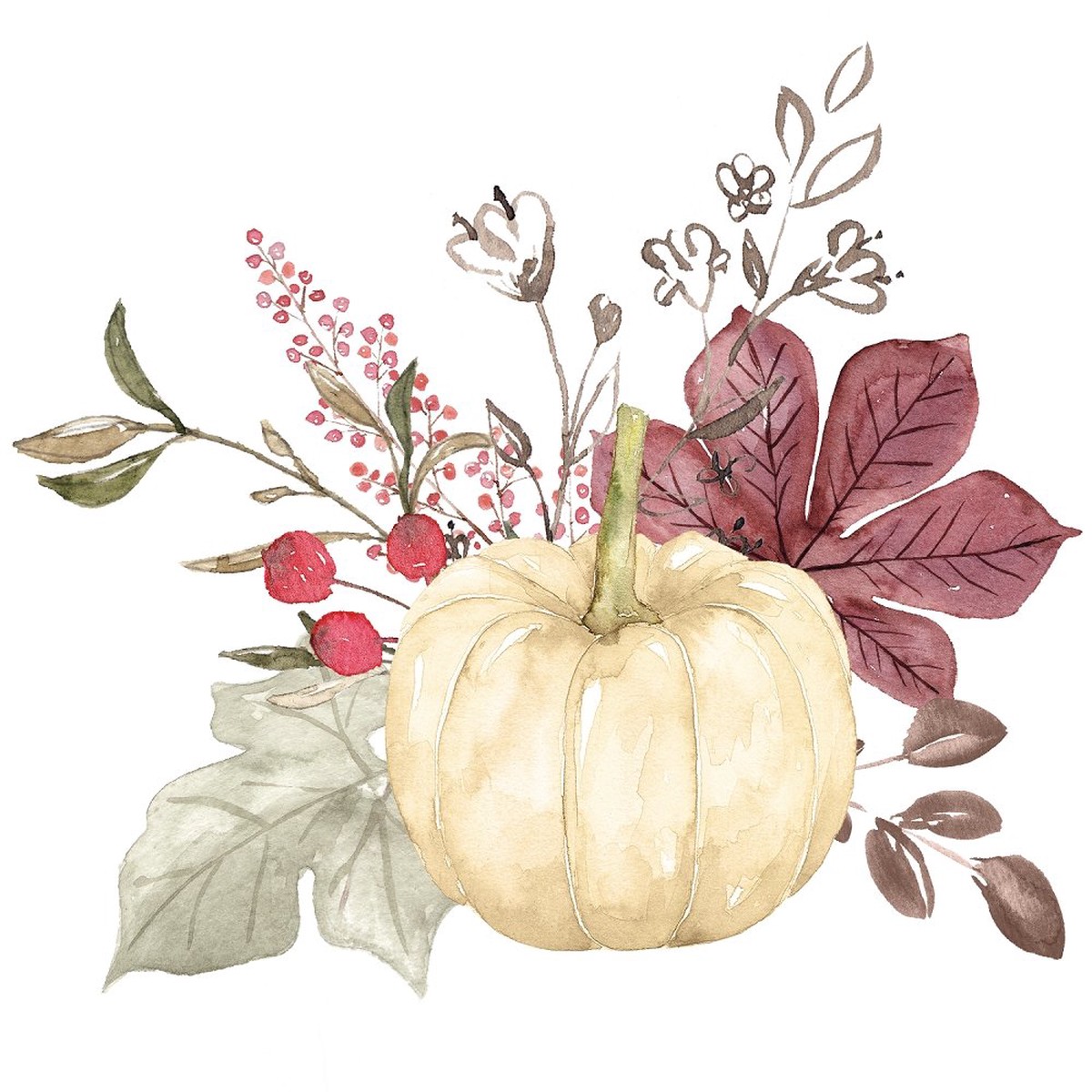 Pumpkin Paradise Arrangement 2 Fabric Panel