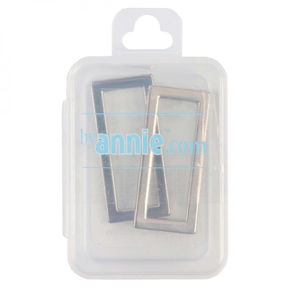 By Annie - Nickel Rectangle Ring Flat 1.5in set of 2