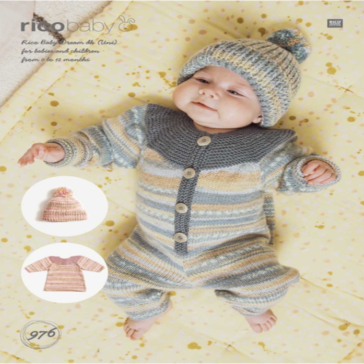 Onesie, Dress & Hat in Rico Baby Dream DK Uni (976)