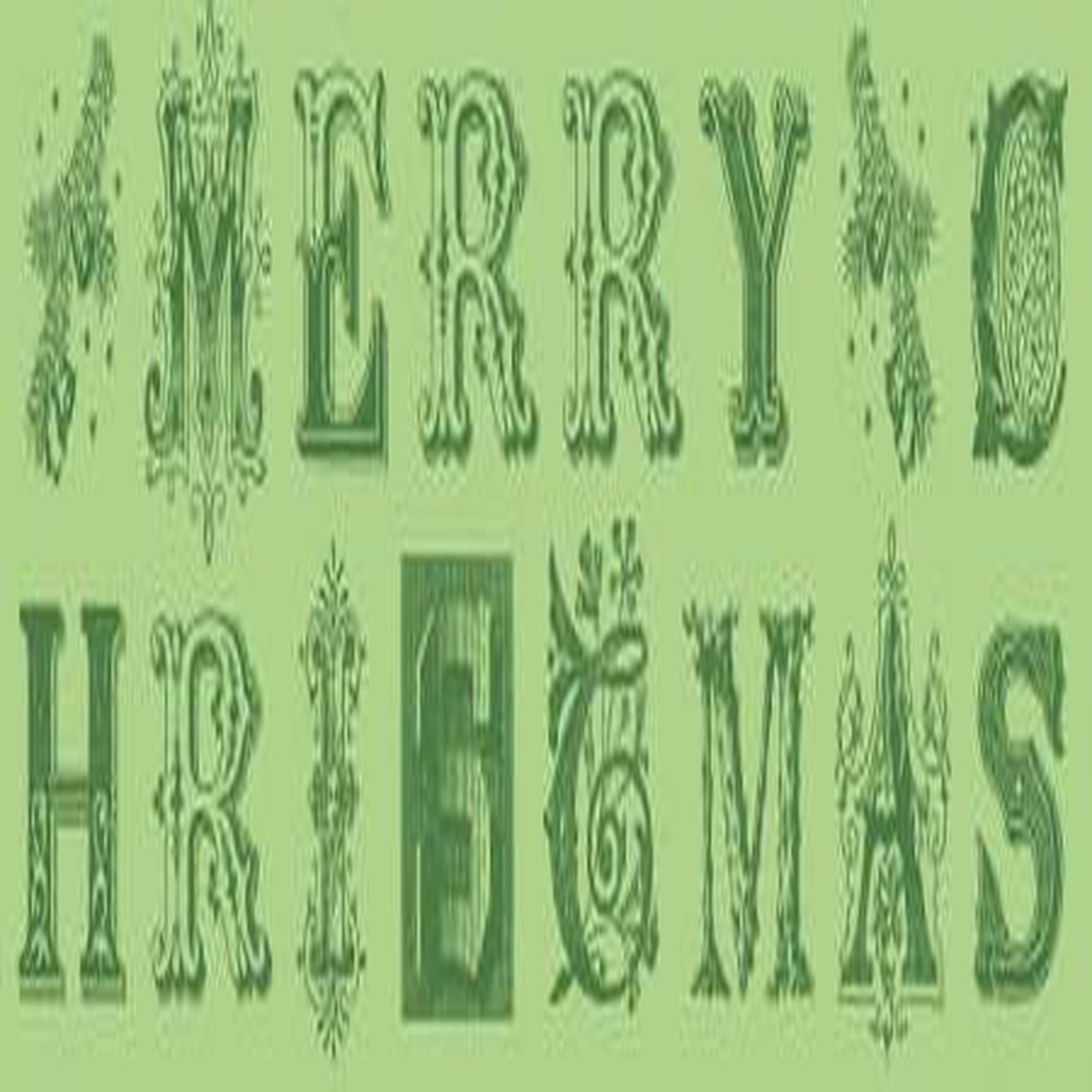All About Christmas Typography Panel Green
