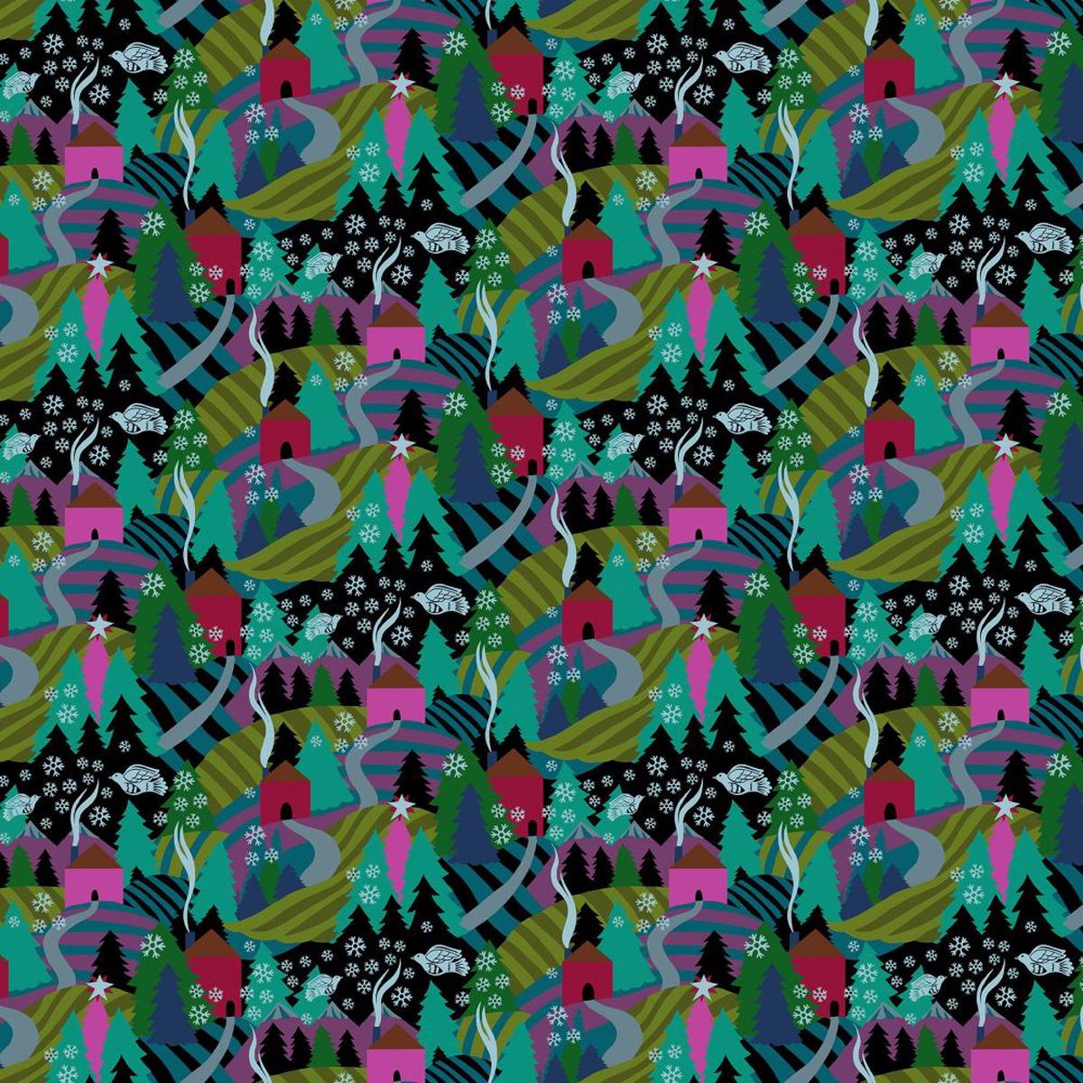 Cozy Christmas | Anna Maria Textiles | Flurry - Midnight