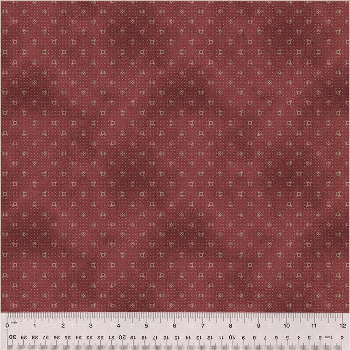 Fabric STITCH WINE from GARDEN TALE Collection by Jeanne Horton 41541A-22 - Fat 1/4 precut piece 18"x22"