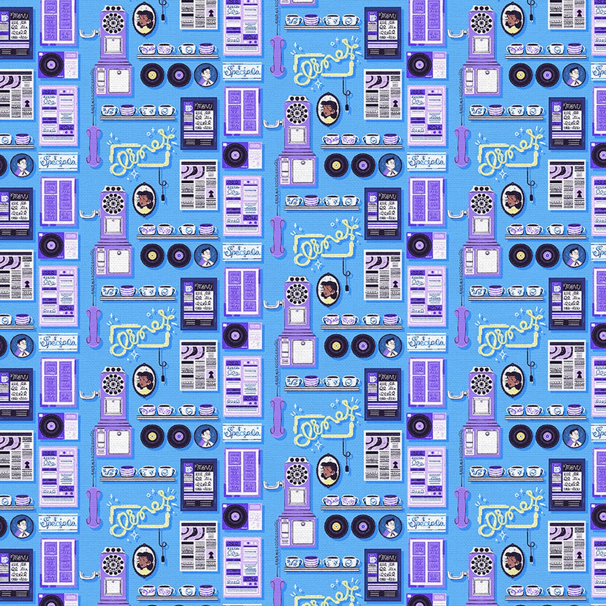 Diner Decor - Blue/Purple