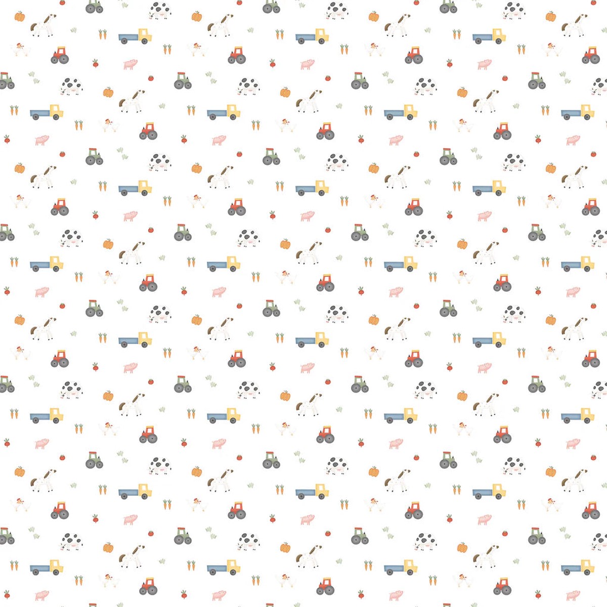 Northcott Fabrics - Quack Quack Moo Mini Farm White Multi SOLD BY THE HALF YARD