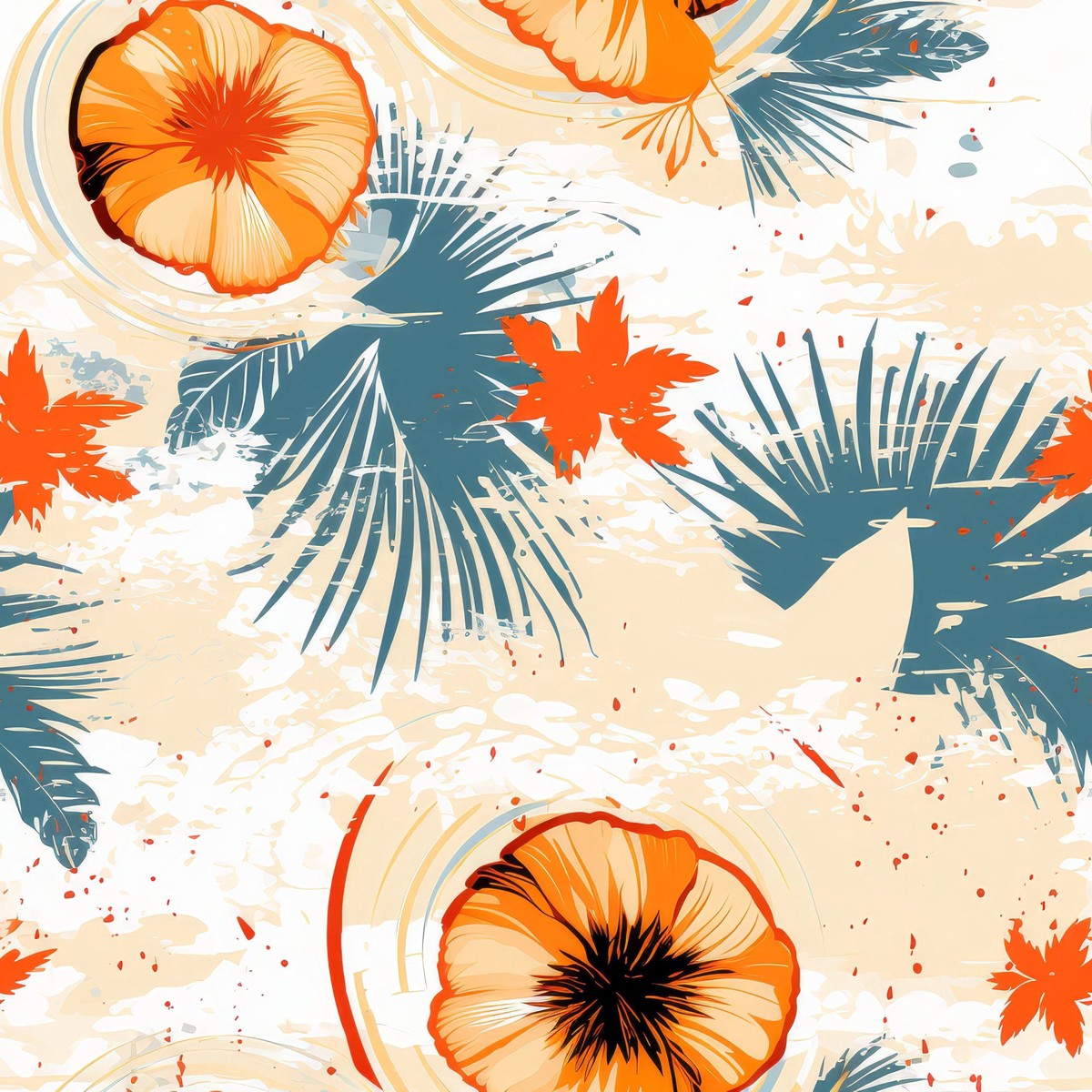 Summer Grunge Pattern 10 Quilting Cotton Fabric