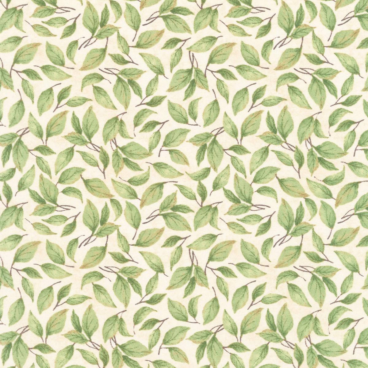 Sunflower Splendor - Leaf Toss Cream Yardage
