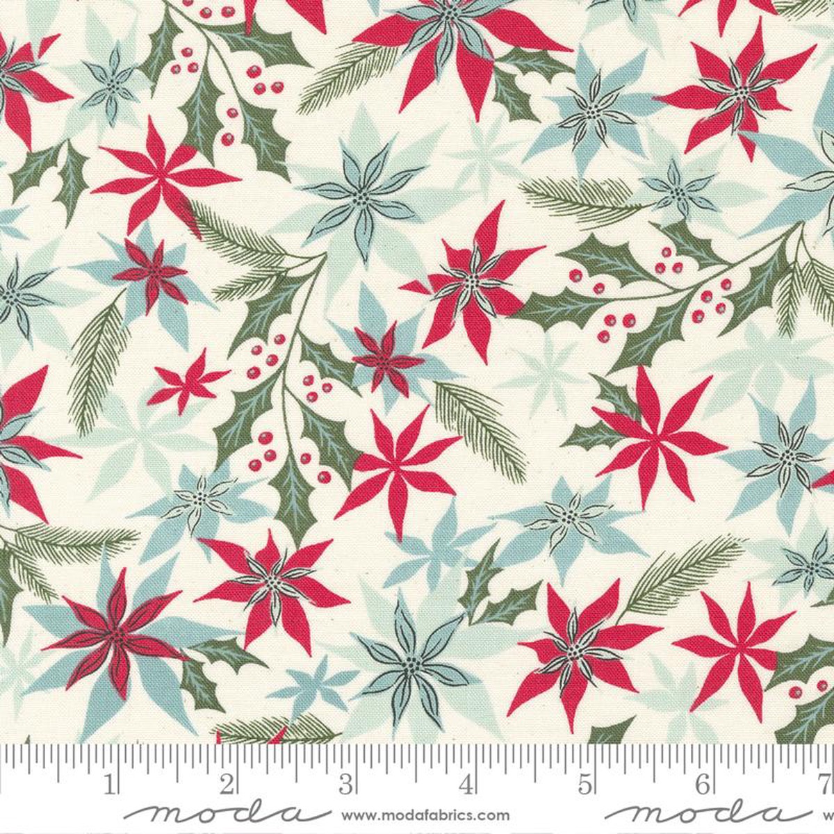 Good News Great Joy-Poinsettias on Cream