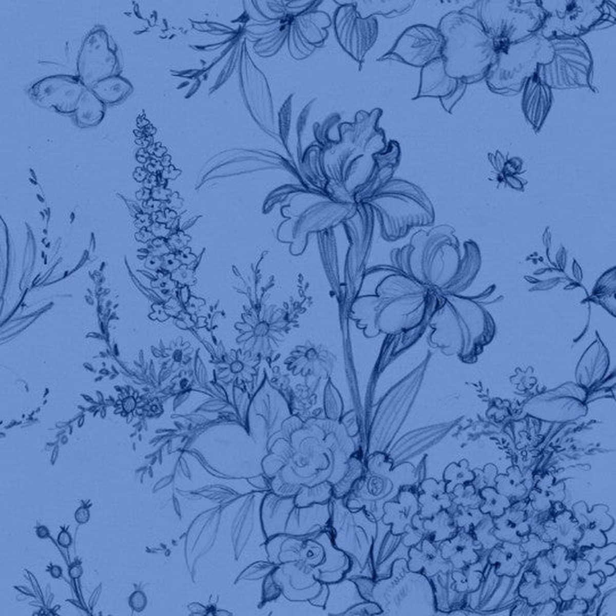 Lumin - Amalfi Coast- Susan Winget - W105-002-555 Blue/Dk Blue - Large Toile