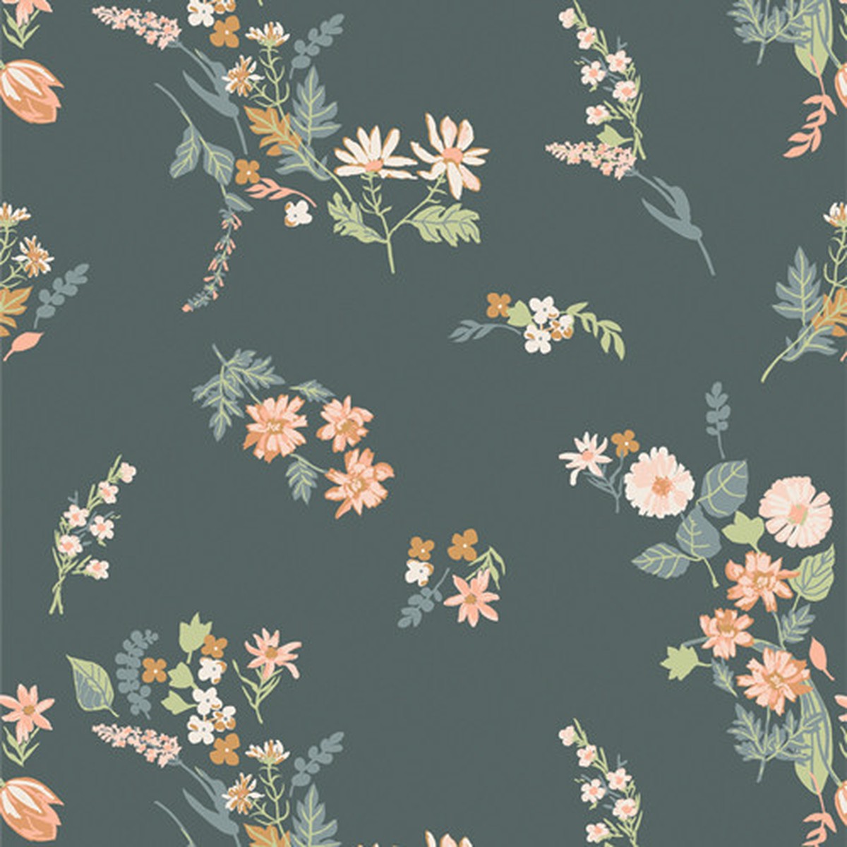 Blue Floral fabric - Intrinsic Soft AGF Shine On quilting cotton fabric QTR YD
