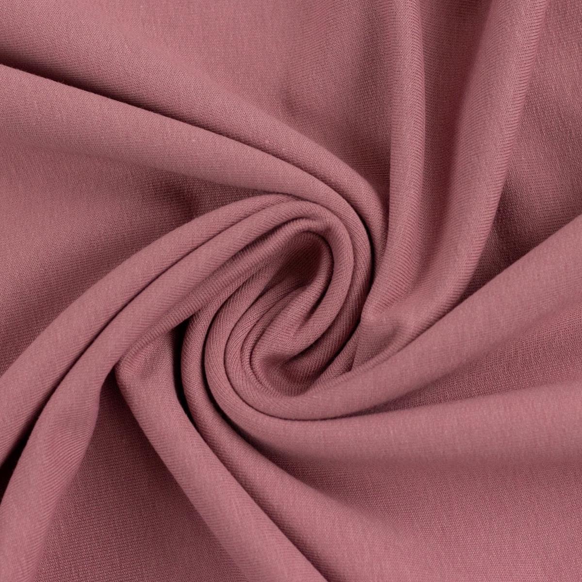 Medium Weight Cotton Loopback Jersey - Ash Rose
