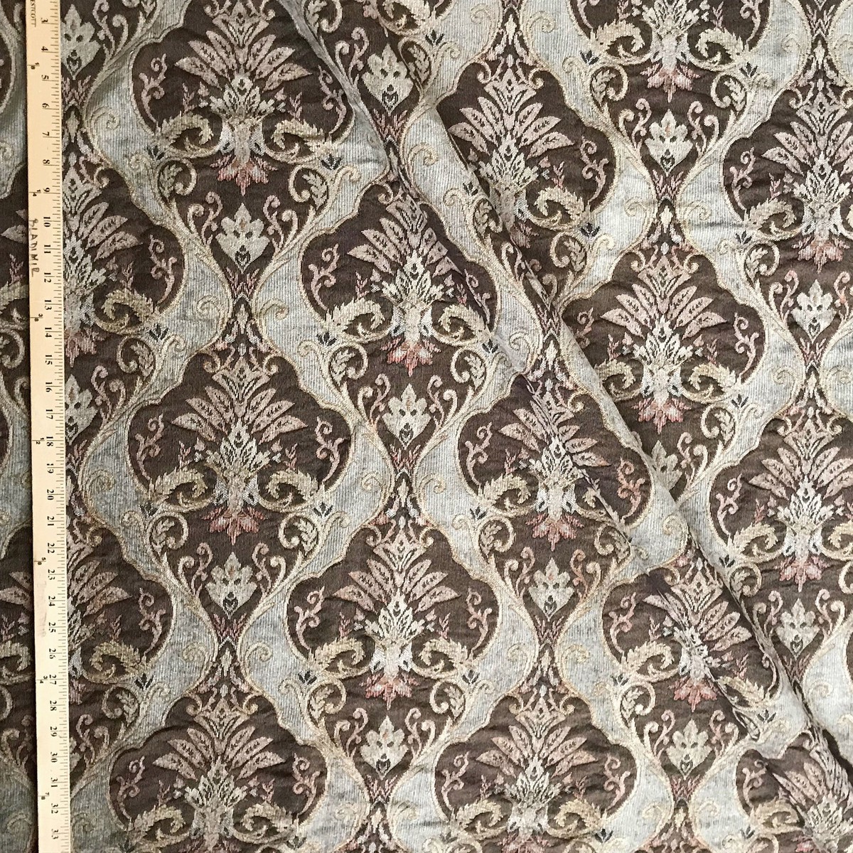 Multicolored Traditional Damask Jacquard Upholstery Fabric 54"