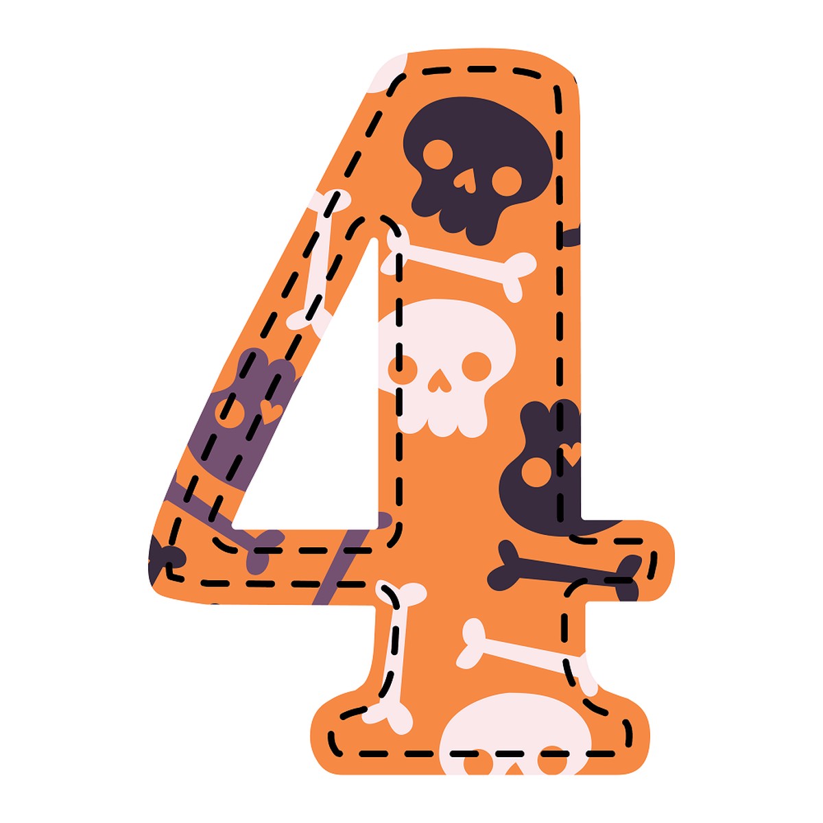 Spooky Number 4 Fabric Panel