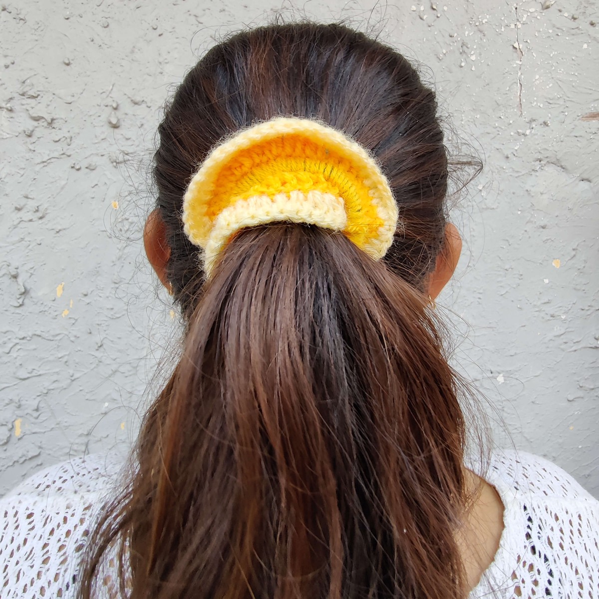 Handmade With Love By Grandma Sunset Woolen Scrunchy