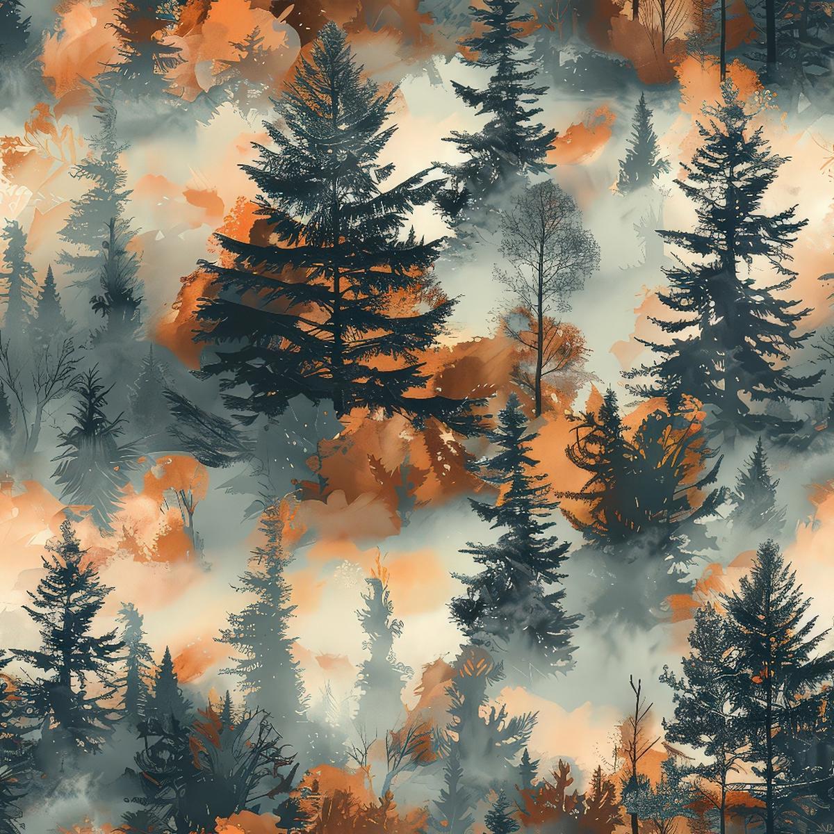 Misty Morning Mountains Pattern 11 Quilting Cotton Fabric