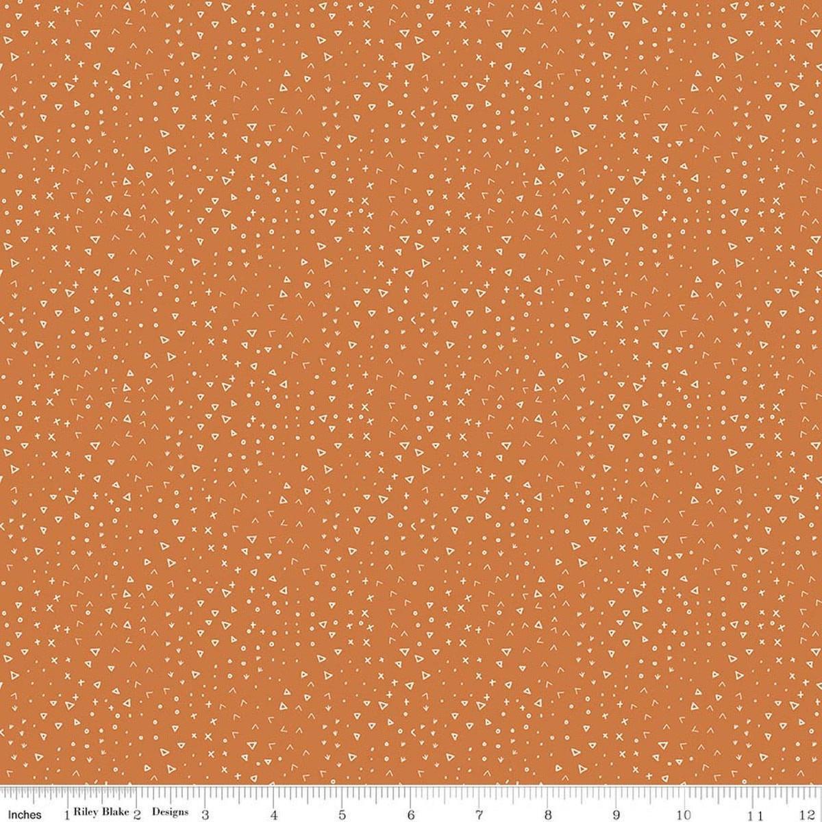 SALE Leo & Savannah Terrain Orange Geometric Fabric - C17546 - Riley Blake Quilting Cotton Fabric