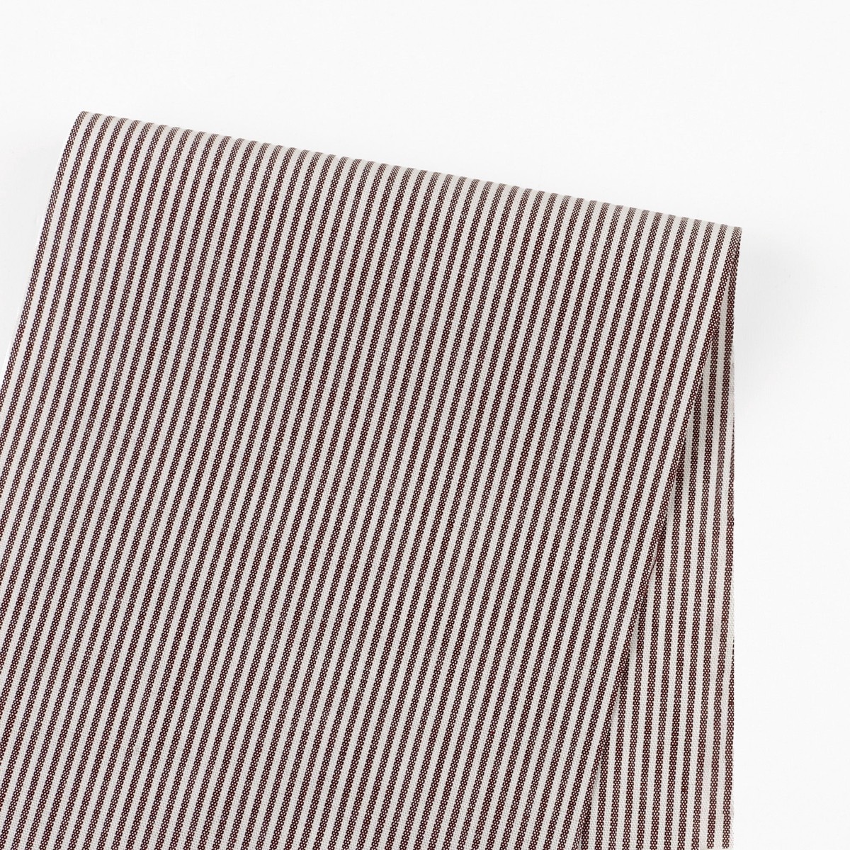 Small Stripe Stretch Cotton Shirting - Ganache