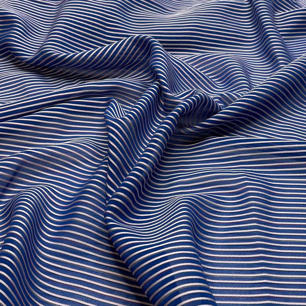Sweet Misery - Poly Woven - Blue Multi Stripes - 2.25M Bundle